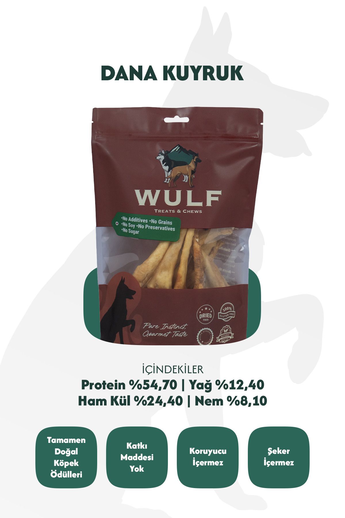 Dana Kuyruk Cips 100 Gram %100 Doğal Köpek Ödül Maması 3