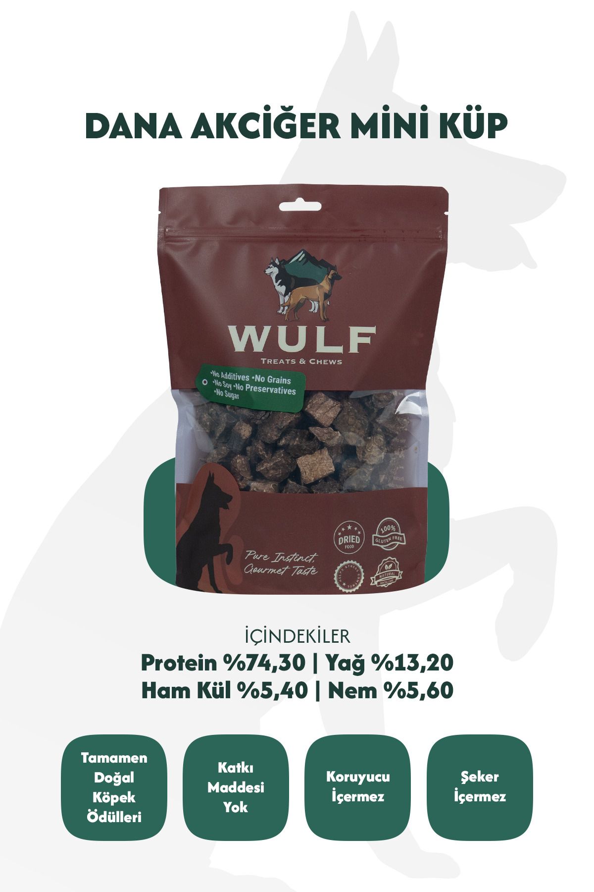 Dana Ciğer Mini Küp %100 Köpek Ödül Maması 100 Gram 3