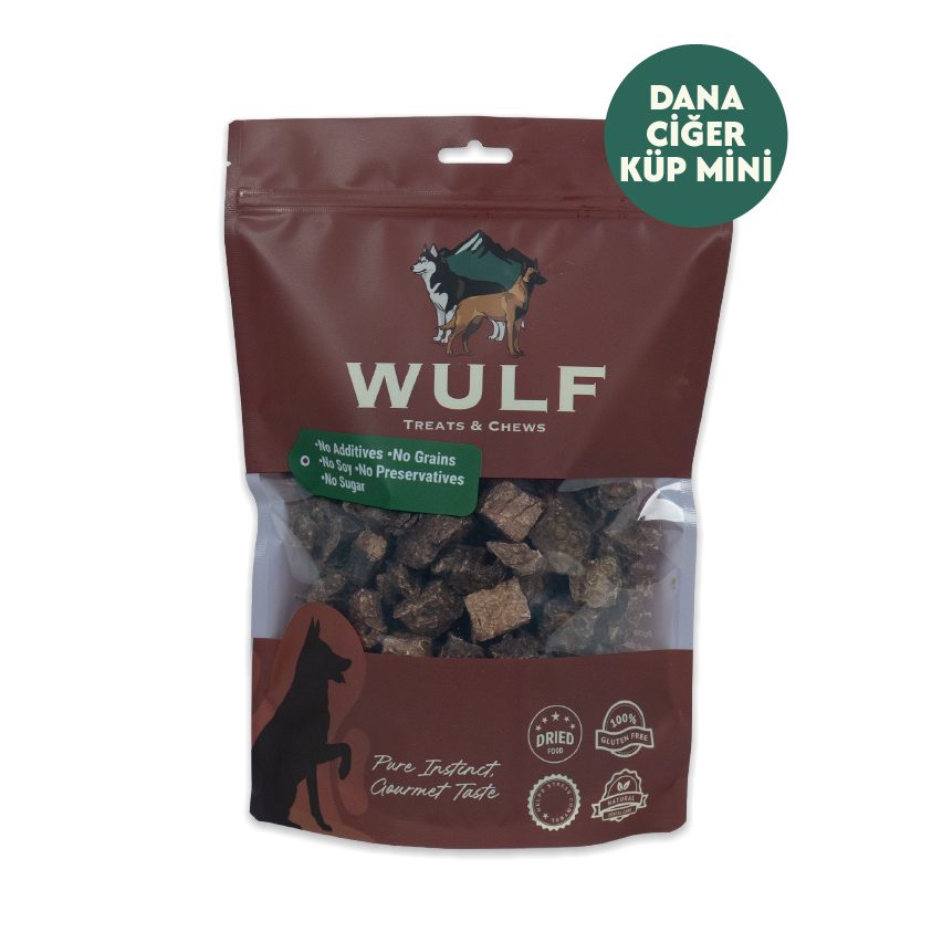Dana Ciğer Mini Küp %100 Köpek Ödül Maması 100 Gram