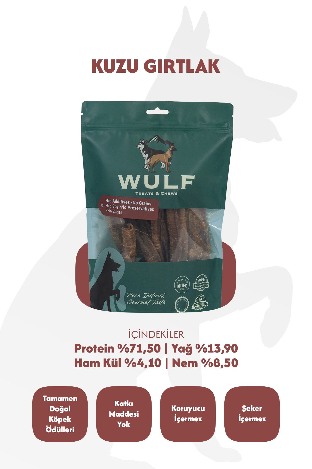 Kuzu Gırtlak %100 Doğal Köpek Ödül Maması 100 Gram 3