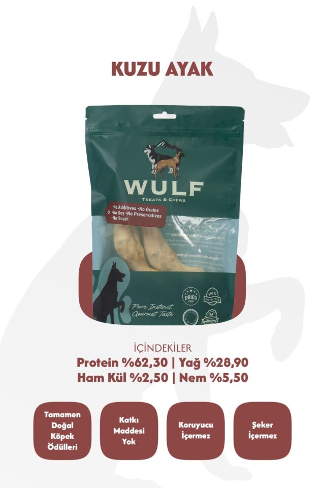 Kuzu Ayak %100 Doğal Kemirmelik Köpek Ödül Maması 2 Adet - Görsel 3