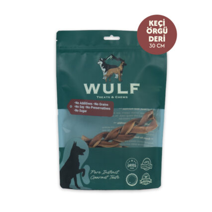 Keçi Örgü Deri %100 Doğal Köpek Ödül Maması 30cm 1Adet