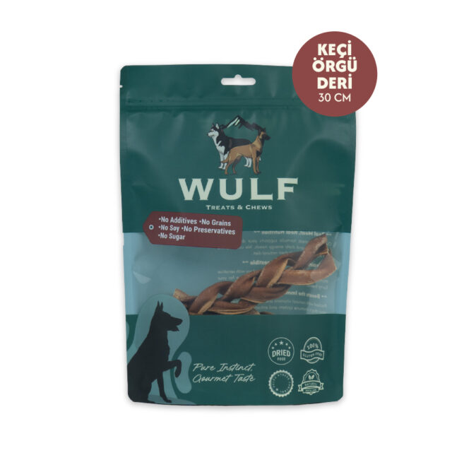 Keçi Örgü Deri %100 Doğal Köpek Ödül Maması 30cm 1Adet